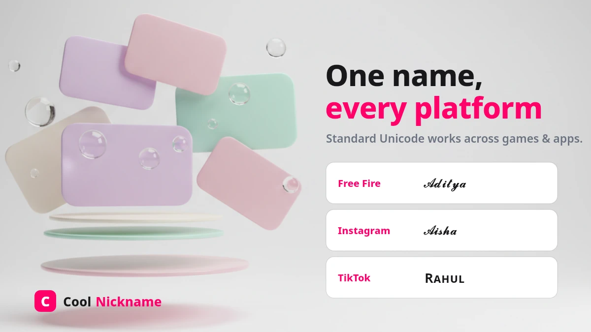 One stylish name working across Free Fire, Instagram and TikTok