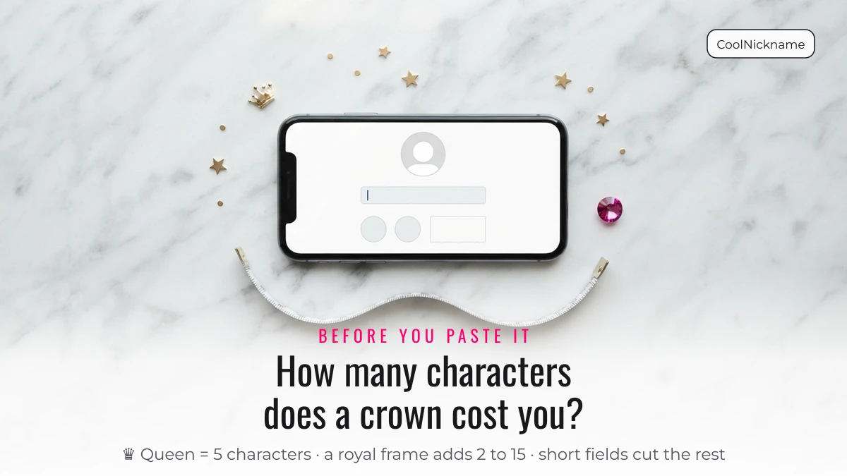 Counting characters in a queen stylish name before pasting it into a profile field