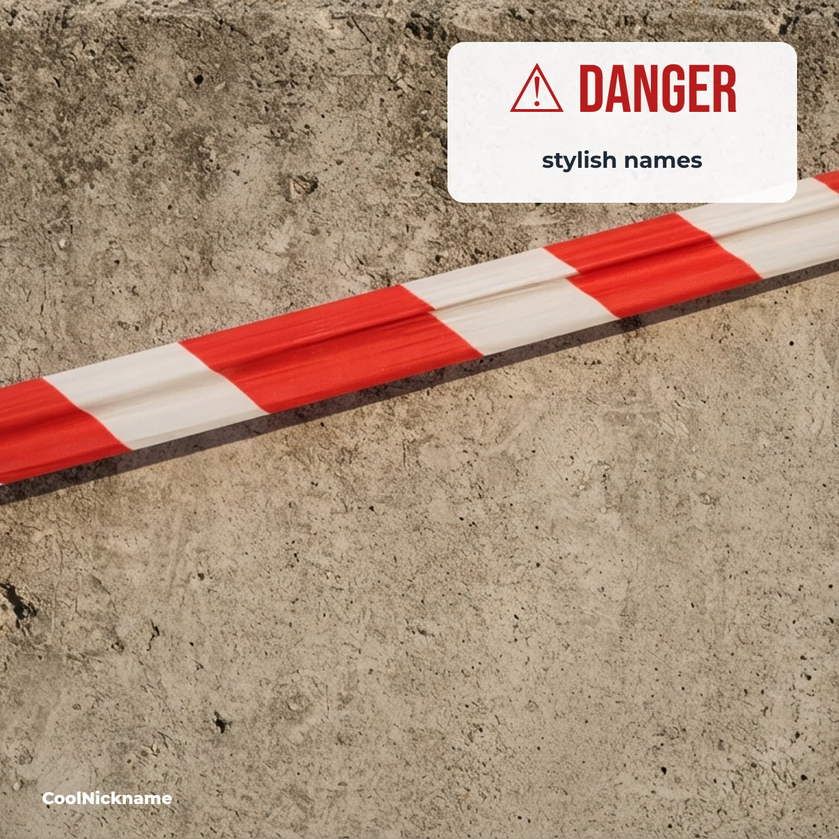 Danger and silent killer stylish name with warning and lightning symbols on CoolNickname