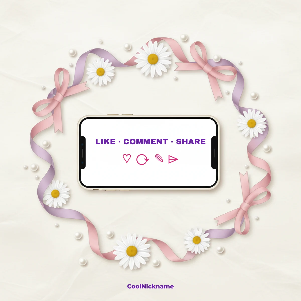Like comment share stylish text and follow lines for Instagram on CoolNickname