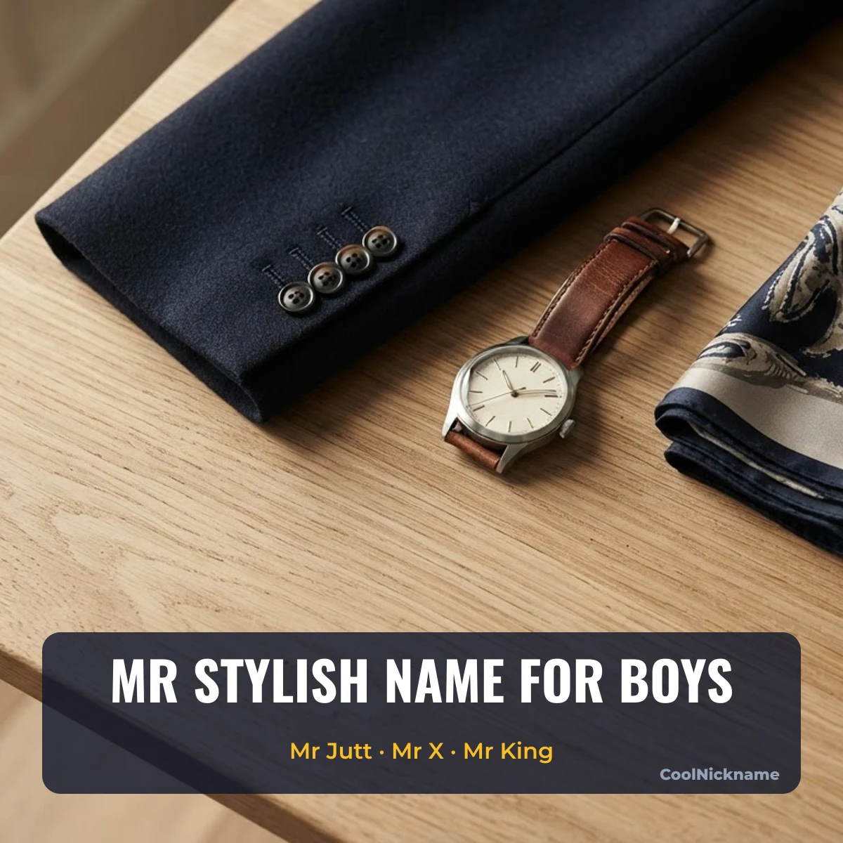 Mr stylish name for boys with small caps Mr prefix and crown symbols on CoolNickname